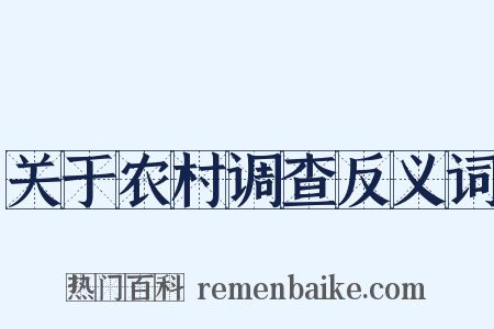 关于农村调查反义词是什么意思的图片